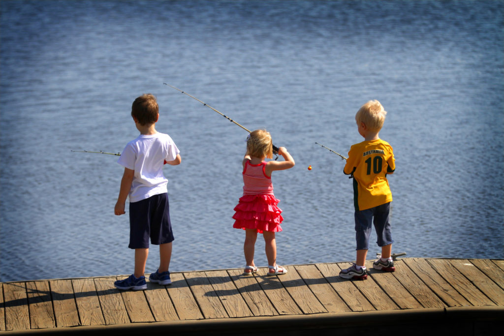 Children Fishing at Vaquero Club Fish Camp