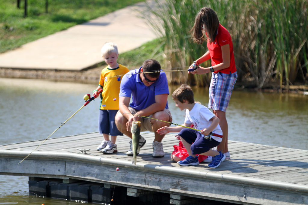 Instructor and Children Fishing at Vaquero Club Fish Camp